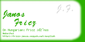 janos fricz business card